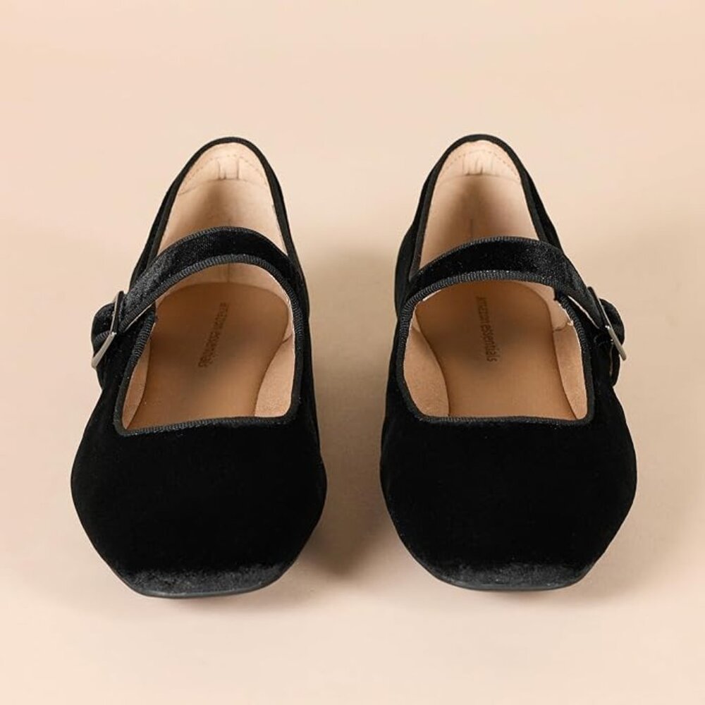 Velvet Mary Jane Ballet Flats - Size 7 - Picture 1 of 5